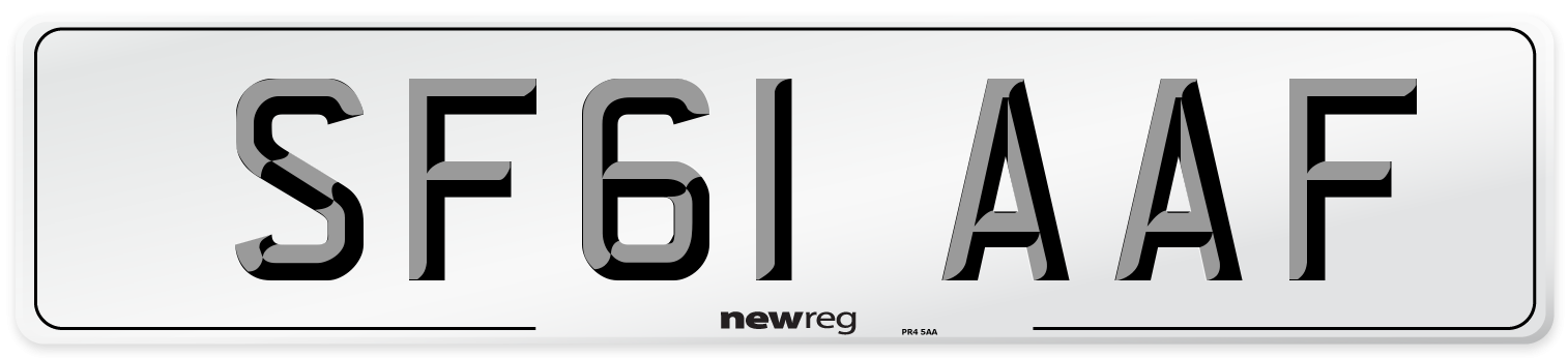 SF61 AAF Number Plate from New Reg